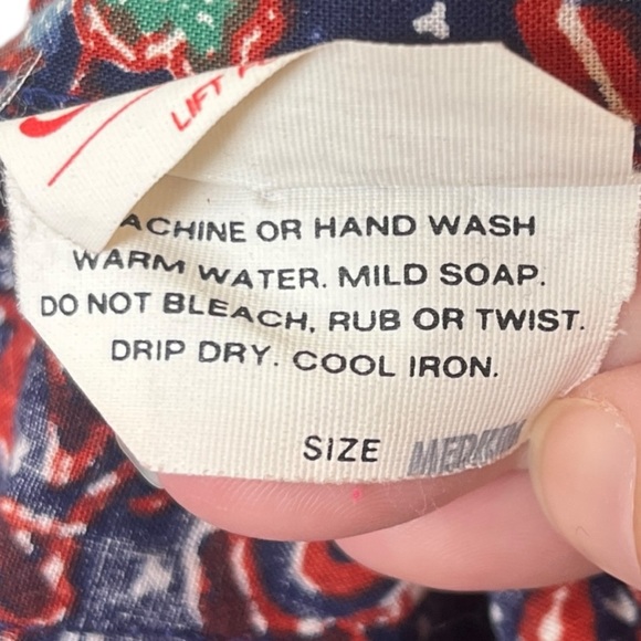 Vintage Sanibel Sport Button Front Skirt Blue Orange Floral Print Size Medium M - Picture 7 of 8